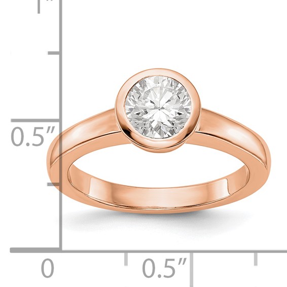 14kr Round Bezel Solitaire Engagement Ring Mounting