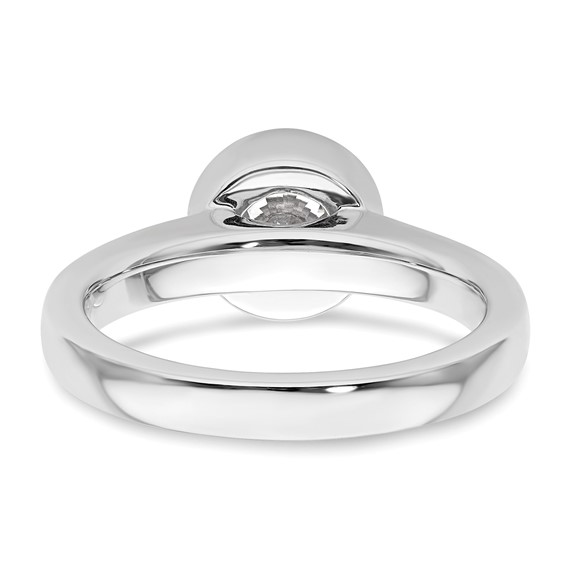 14k White Gold 1.25 carat (7.00 mm) Bezel Round Solitaire Engagement Ring Mounting