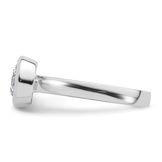 14k White Gold 2 carat (8.20 mm) Bezel Round Solitaire Engagement Ring Mounting