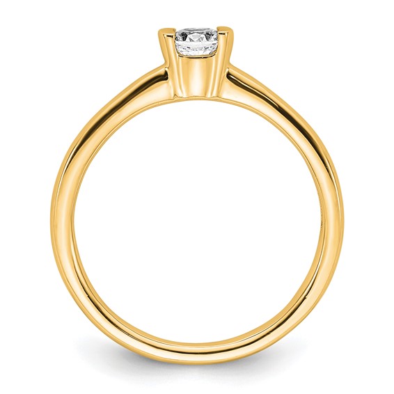 14k Yellow Round Bezel Solitaire Engagement Ring Mounting