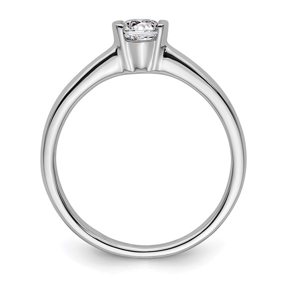14k White Gold 1/3 carat (4.50 mm) Half-Bezel Round Solitaire Engagement Ring Mounting