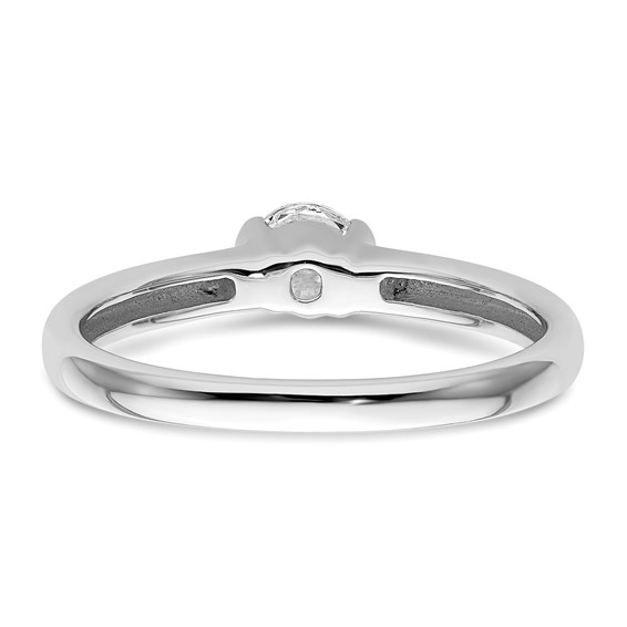 14k White Gold 1/3 carat (4.50 mm) Half-Bezel Round Solitaire Engagement Ring Mounting