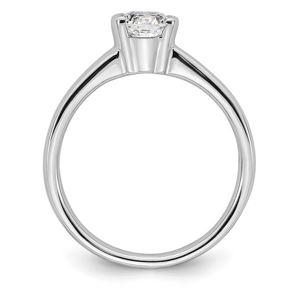 14k White Gold 1/2 carat (5.20 mm) Half-Bezel Round Solitaire Engagement Ring Mounting