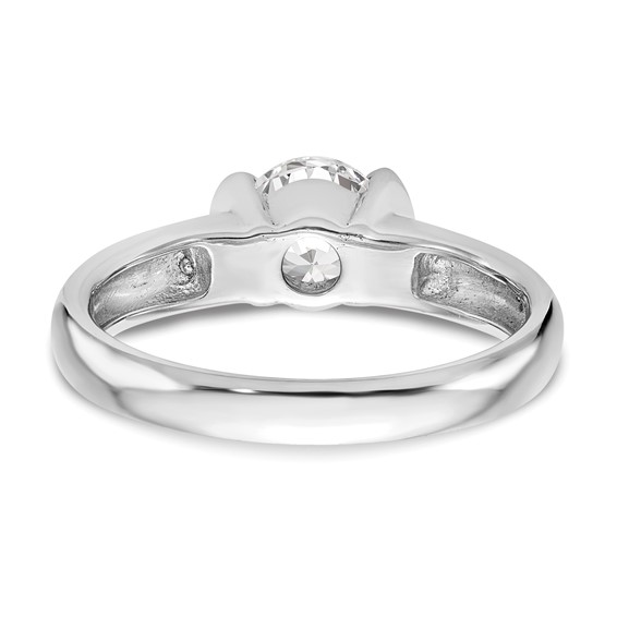 Platinum Round Bezel Solitaire Engagement Ring Mounting