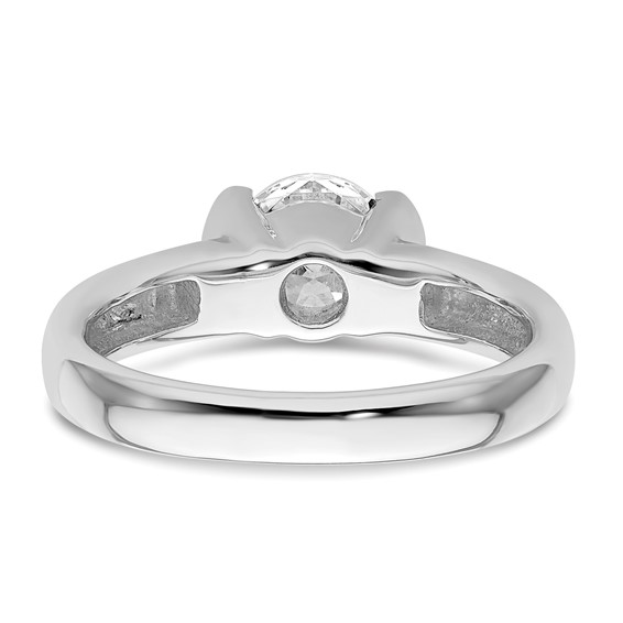 14k White Gold 1.25 carat (7.00 mm) Half-Bezel Round Solitaire Engagement Ring Mounting