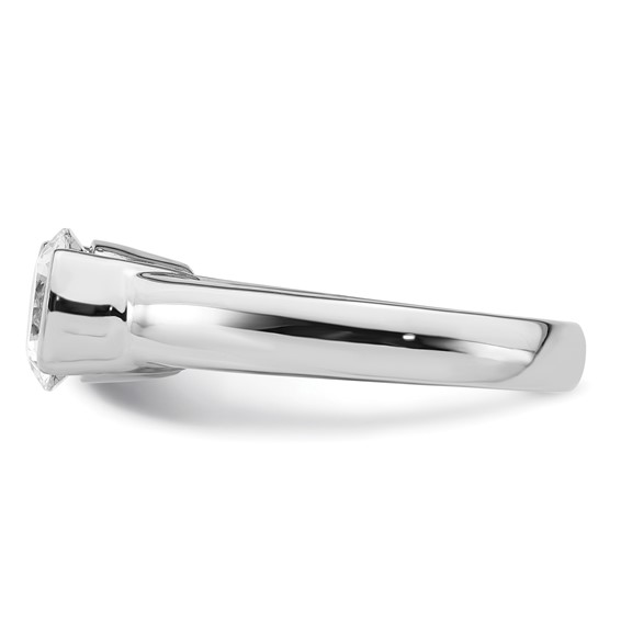 14k White Gold 2 carat (8.20 mm) Half-Bezel Round Solitaire Engagement Ring Mounting