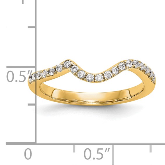 14k Yellow Gold 1/5 carat Diamond Contoured Complete Wedding Band