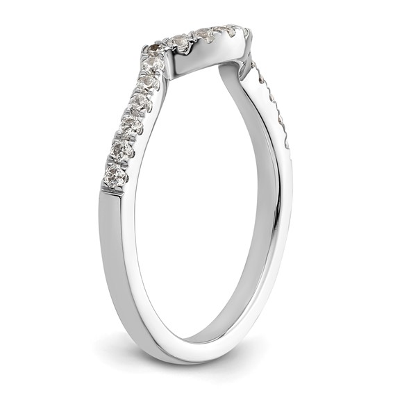 14k White Gold 1/3 carat Diamond Contoured Complete Wedding Band