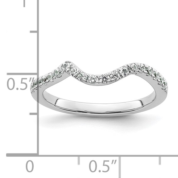 14k White Gold 1/3 carat Diamond Contoured Complete Wedding Band