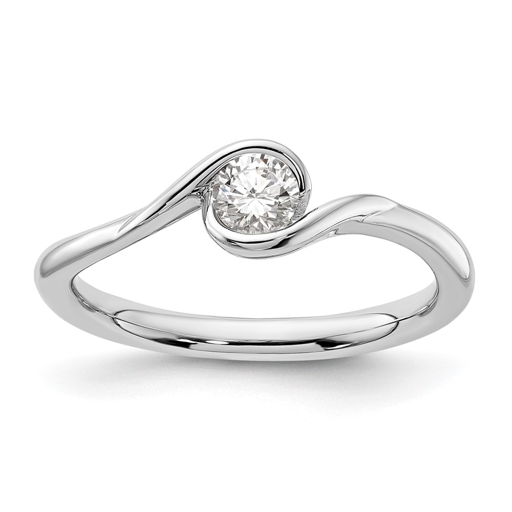 14k White Gold 1/4 carat Lab Grown Diamond VS/SI+ G+ Complete Round Solitaire Engagement Ring (RM1955E-025-WLG)