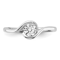 14K White Gold 0.50 Carat Lab Grown Diamond VS SI+ G+ Complete Round Solitaire Engagement Ring view 4