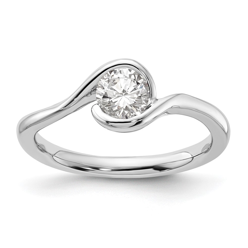 14k White Gold 1/2 carat Lab Grown Diamond VS/SI+ G+ Complete Round Solitaire Engagement Ring (RM1955E-050-WLG)