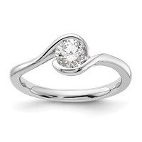 14K White Gold 0.50 Carat Lab Grown Diamond VS SI+ G+ Complete Round Solitaire Engagement Ring view 1