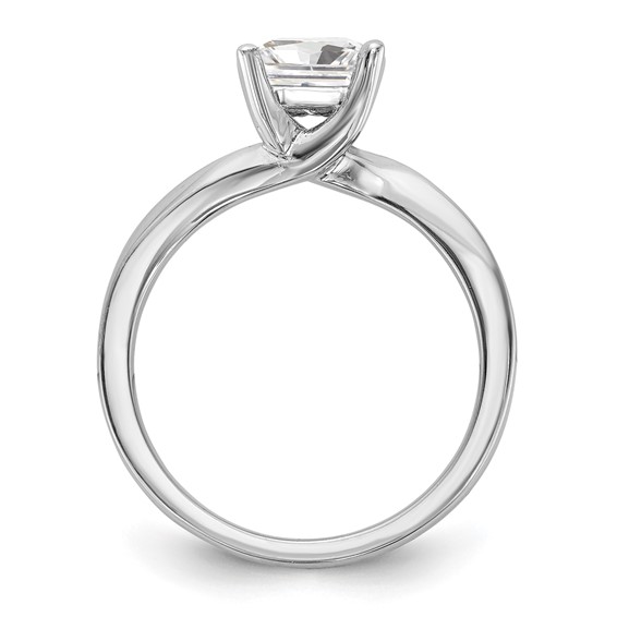 14k White Gold 1 carat (5.70mm) 4-Prong Square Princess Solitaire Engagement Ring Mounting