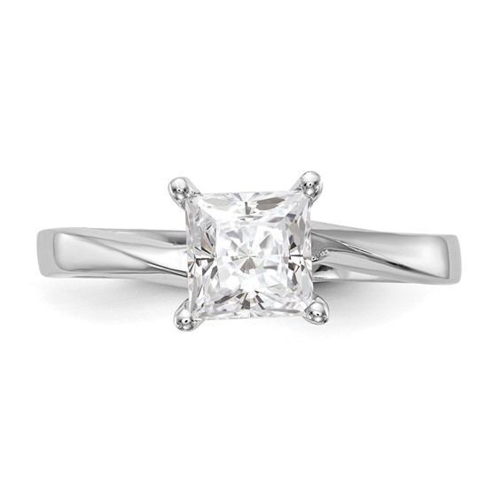 14k White Gold 1 carat (5.70mm) 4-Prong Square Princess Solitaire Engagement Ring Mounting