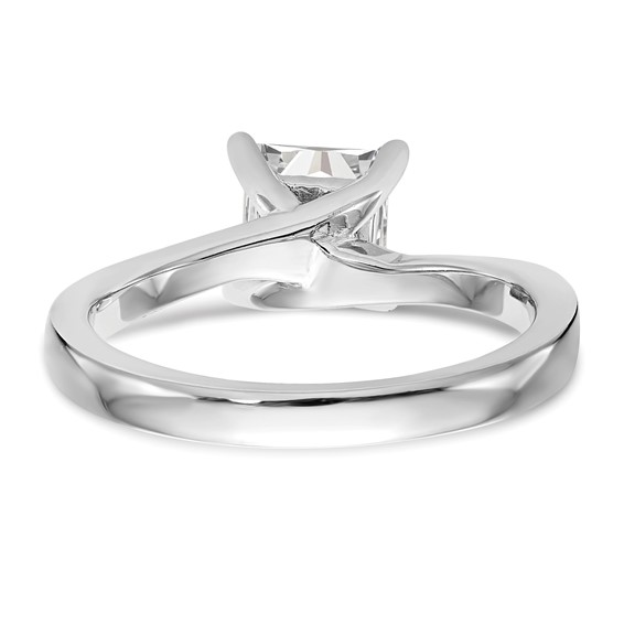 14k White Gold 1 carat (5.70mm) 4-Prong Square Princess Solitaire Engagement Ring Mounting