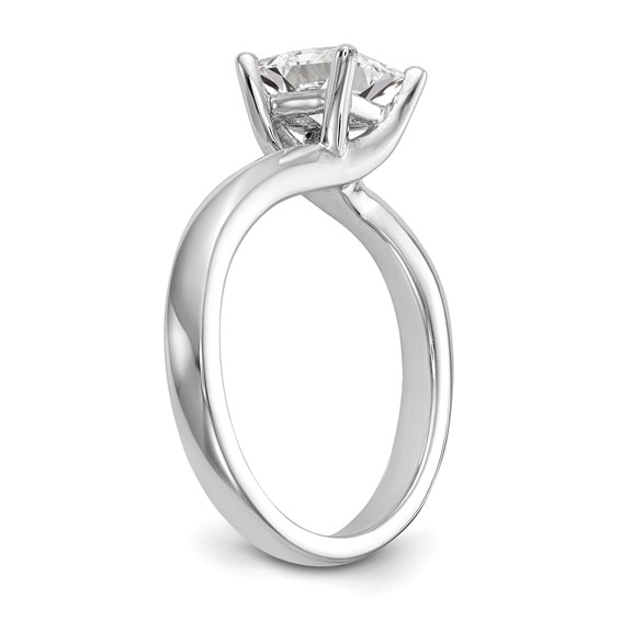 14k White Gold 1 carat (5.70mm) 4-Prong Square Princess Solitaire Engagement Ring Mounting