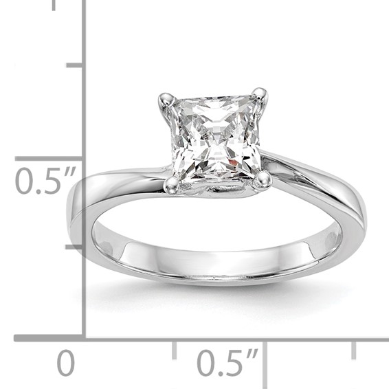 14k White Gold 1 carat (5.70mm) 4-Prong Square Princess Solitaire Engagement Ring Mounting