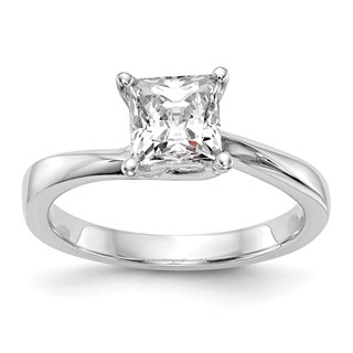 14k White Gold 1 carat (5.70mm) 4-Prong Square Princess Solitaire Engagement Ring Mounting