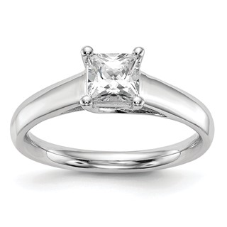14k White Gold 1 carat (5.70mm) 4-Prong Square Princess Solitaire Engagement Ring Mounting