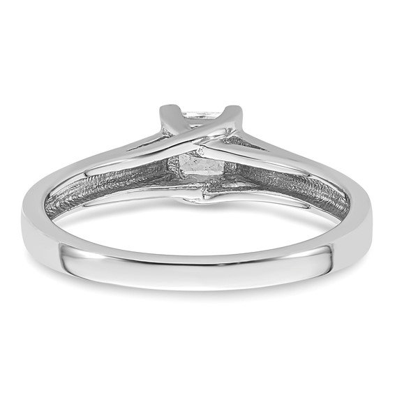 14k White Gold 1/3 carat (4.00mm) V-End Square Princess Solitaire Engagement Ring Mounting