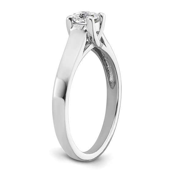 14k White Gold 1/3 carat (4.00mm) V-End Square Princess Solitaire Engagement Ring Mounting
