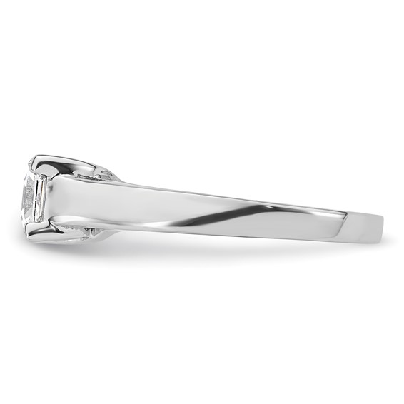 14k White Gold 3/4 carat (5.00mm) V-End Square Princess Solitaire Engagement Ring Mounting