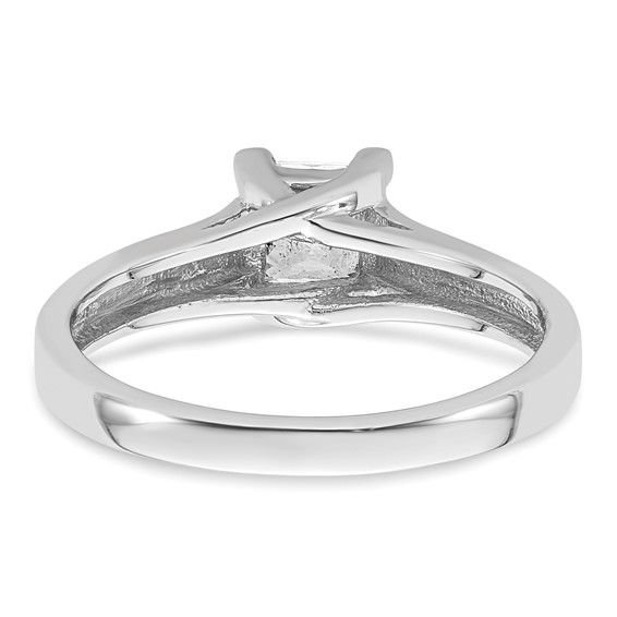 14k White Gold 3/4 carat (5.00mm) V-End Square Princess Solitaire Engagement Ring Mounting