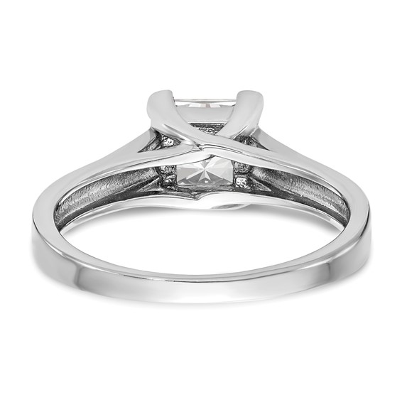 14k White Gold 1 carat (5.70mm) V-End Square Princess Solitaire Engagement Ring Mounting
