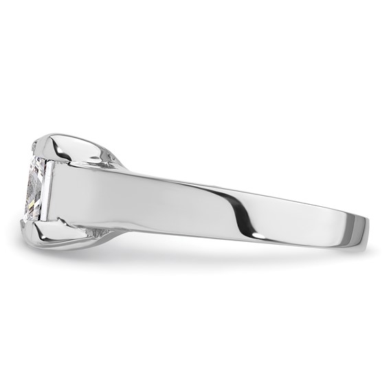 14k White Gold 2 carat (7.00mm) V-End Square Princess Solitaire Engagement Ring Mounting