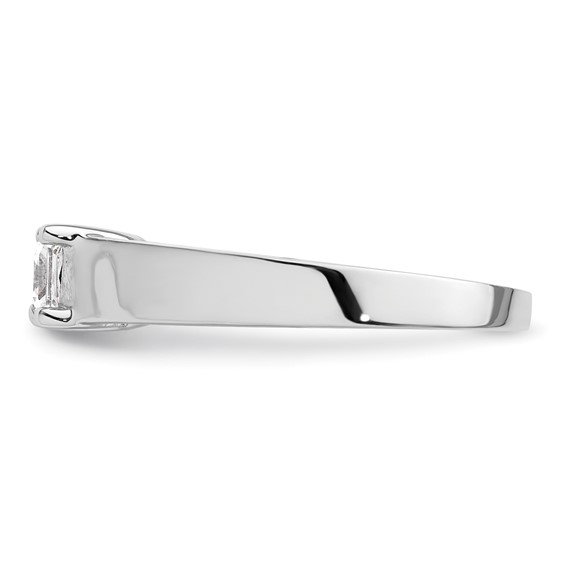 14k White Gold 1/3 carat (4.00mm) 4-Prong Square Princess Solitaire Engagement Ring Mounting