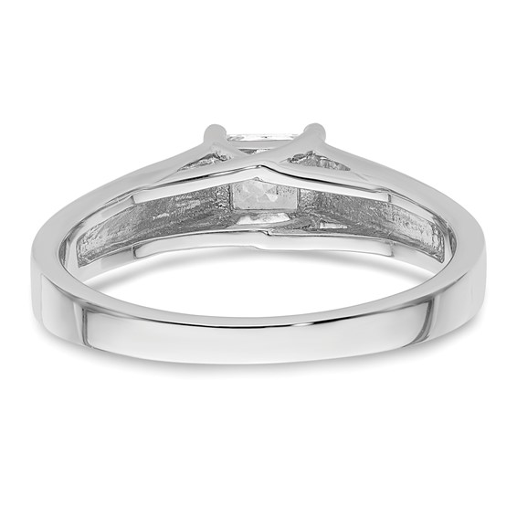 14k White Gold 1/3 carat (4.00mm) 4-Prong Square Princess Solitaire Engagement Ring Mounting