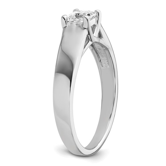 14k White Gold 1/3 carat (4.00mm) 4-Prong Square Princess Solitaire Engagement Ring Mounting