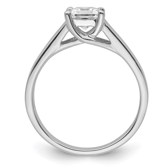 14k White Gold 3/4 carat (5.00mm) 4-Prong Square Princess Solitaire Engagement Ring Mounting