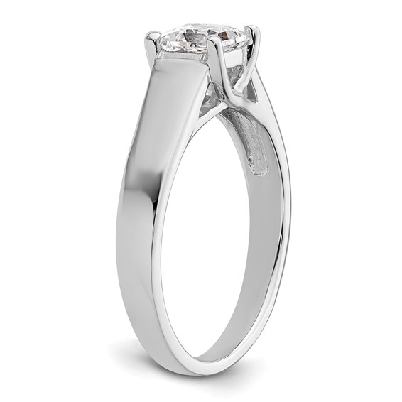 14k White Gold 3/4 carat (5.00mm) 4-Prong Square Princess Solitaire Engagement Ring Mounting