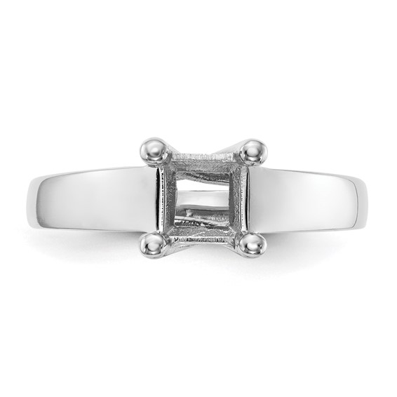 14k White Gold 1 carat (5.70mm) 4-Prong Square Princess Solitaire Engagement Ring Mounting