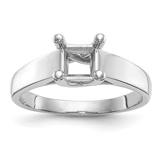 14k White Gold 1 carat (5.70mm) 4-Prong Square Princess Solitaire Engagement Ring Mounting