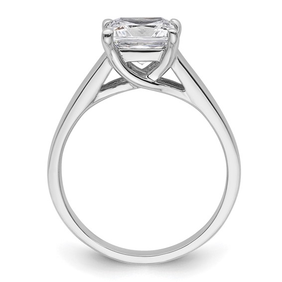 14k White Gold 1.5 carat (6.40mm) 4-Prong Square Princess Solitaire Engagement Ring Mounting