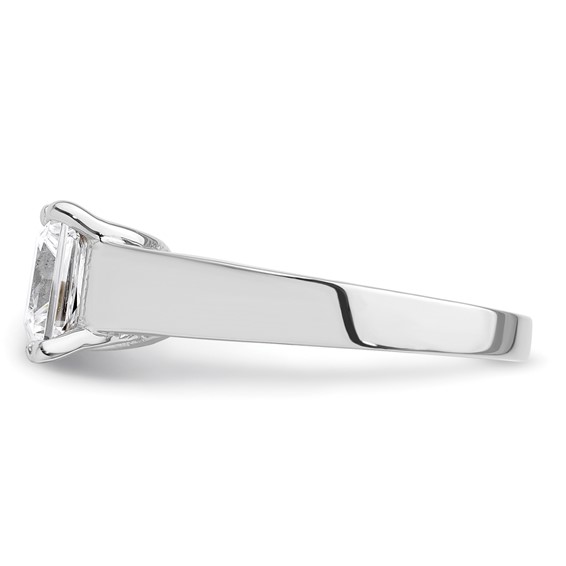 14k White Gold 1.5 carat (6.40mm) 4-Prong Square Princess Solitaire Engagement Ring Mounting