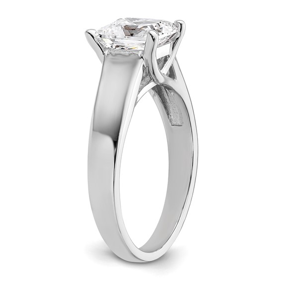14k White Gold 1.5 carat (6.40mm) 4-Prong Square Princess Solitaire Engagement Ring Mounting