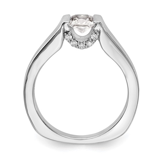 14k White Gold Square Solitaire Semi-mount Engagement Ring