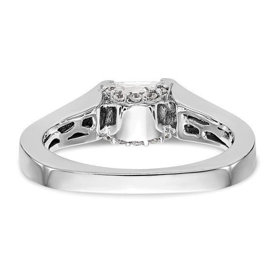 14k White Gold Square Solitaire Semi-mount Engagement Ring