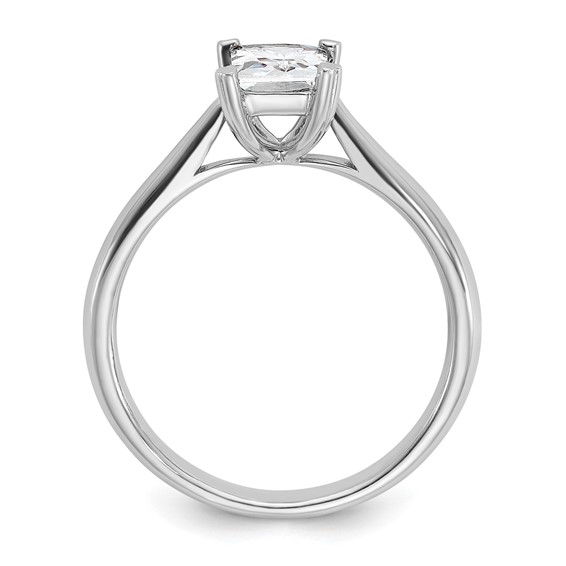 14k White Gold 2 carat (7.00mm) 4-Prong Square Princess Solitaire Engagement Ring Mounting