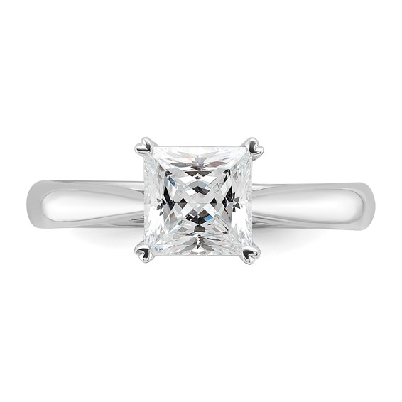 14k White Gold 2 carat (7.00mm) 4-Prong Square Princess Solitaire Engagement Ring Mounting