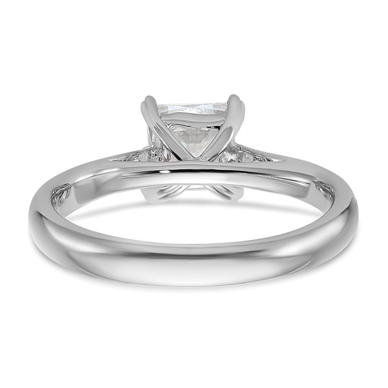 14k White Gold 2 carat (7.00mm) 4-Prong Square Princess Solitaire Engagement Ring Mounting
