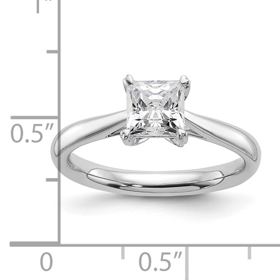 14k White Gold 2 carat (7.00mm) 4-Prong Square Princess Solitaire Engagement Ring Mounting
