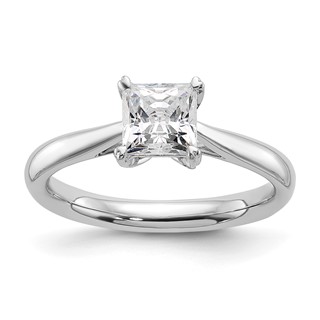 14k White Gold 1 carat (5.70mm) 4-Prong Square Princess Solitaire Engagement Ring Mounting