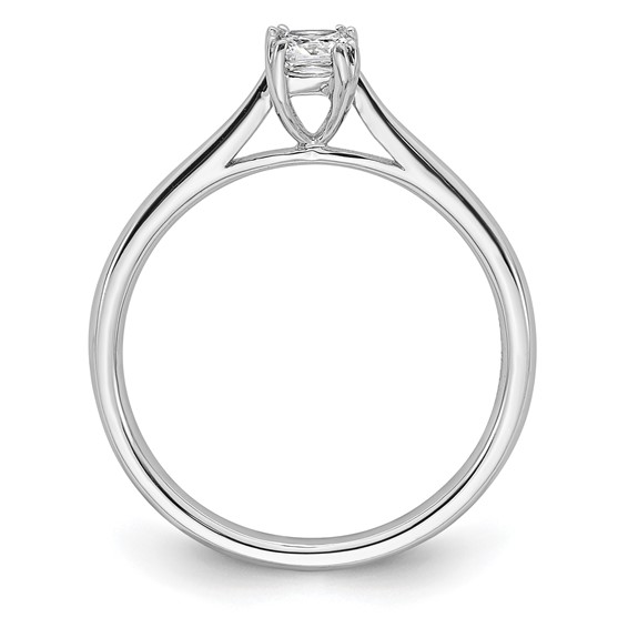 14k White Gold 1/3 carat (4.00mm) 4-Prong Cushion-cut Solitaire Engagement Ring Mounting