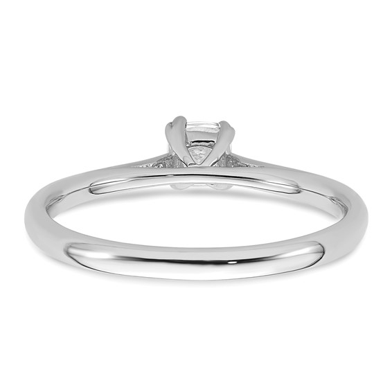 14k White Gold 1/3 carat (4.00mm) 4-Prong Cushion-cut Solitaire Engagement Ring Mounting