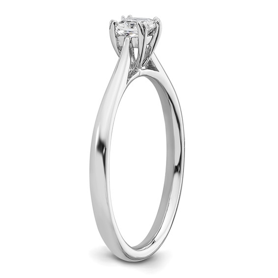 14k White Gold 1/3 carat (4.00mm) 4-Prong Cushion-cut Solitaire Engagement Ring Mounting